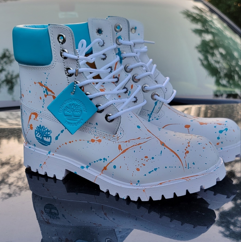 Brand new Turquoise Timberland Boots fashion 6 inches Custom